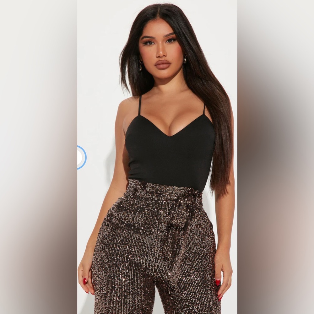 Fashion Nova Dressed To Impress Sequin Jumpsuit - Gold - Picture 2 of 8
